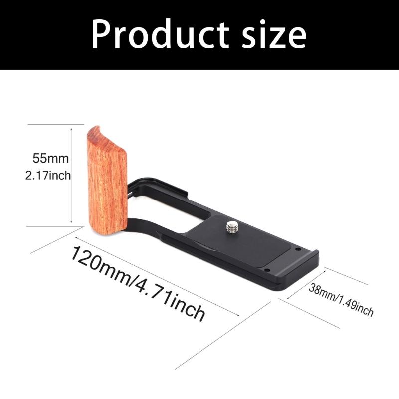 High Precise Aluminum Base Wooden Handle For R50V Cameras Hand Grip Improved Ergonomics And Durability 1/4inch Screw