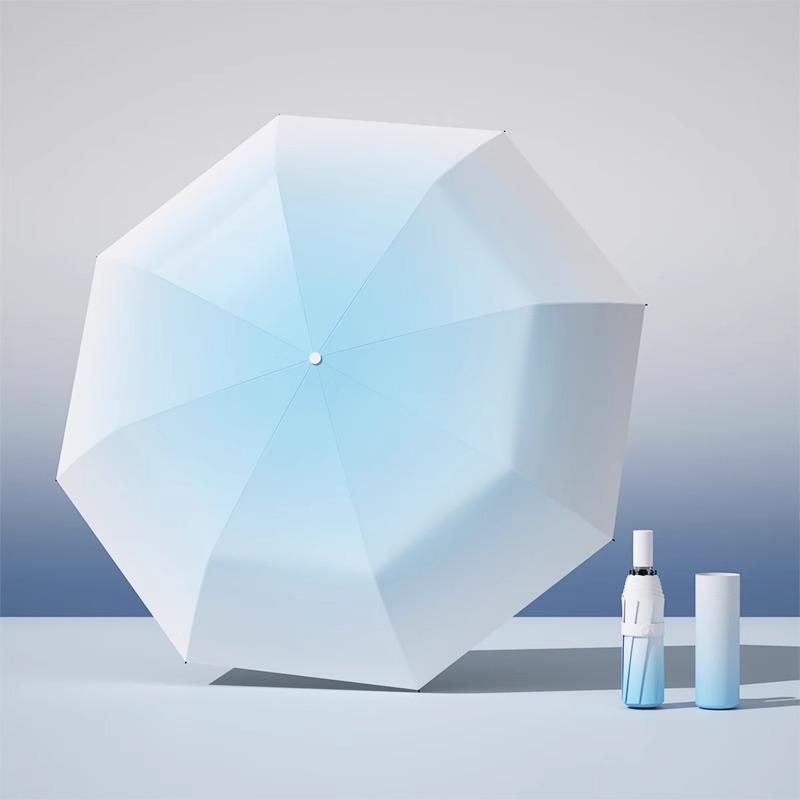 Gradient Color Automatic Foldable Umbrella for Sun & Rain with UV Protection for Women