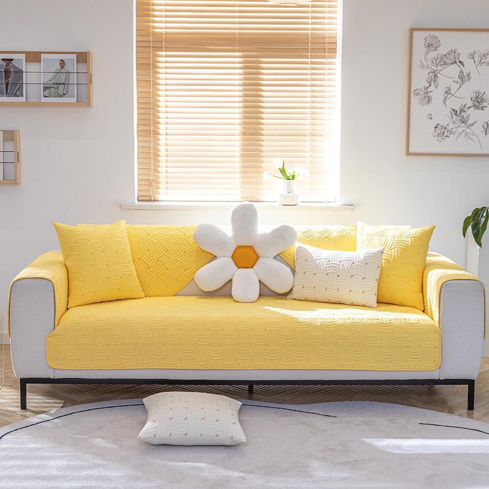 Four Seasons, material periat universal, matlasat, brodat, perna de canapea, modern, simplu, de culoare solida, perna de canapea prosop