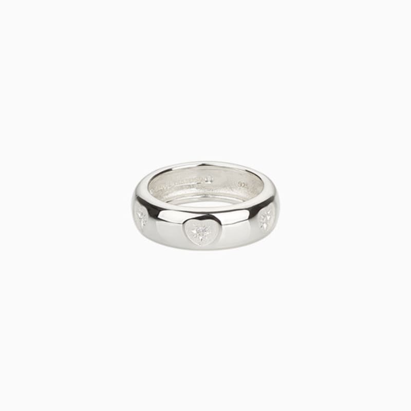 LOVEMADDER Heart of Hearts Ring - Heart Symbol Silver Ring