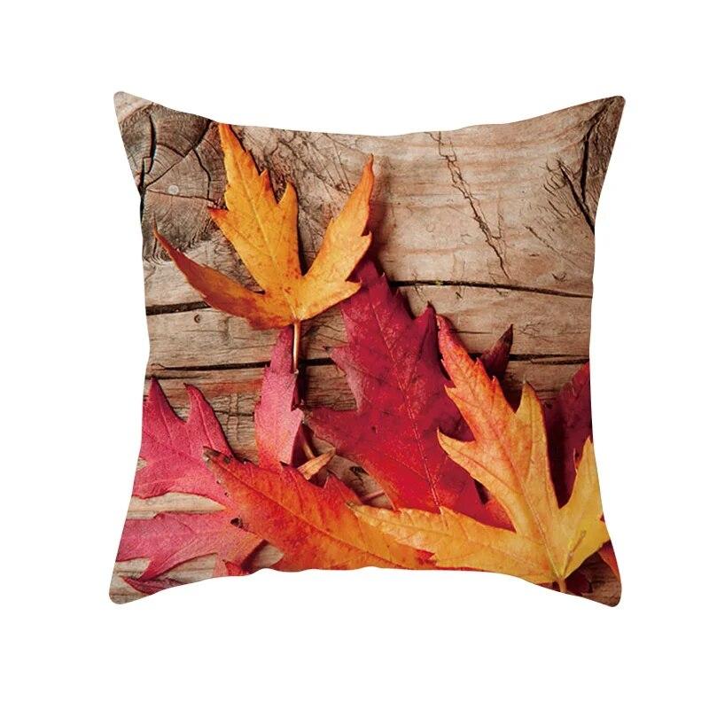 Bedroom Sofa Living Room Pillowcase Autumn Maple Leaf  Fresh Print Floral Plant Cushion Cover