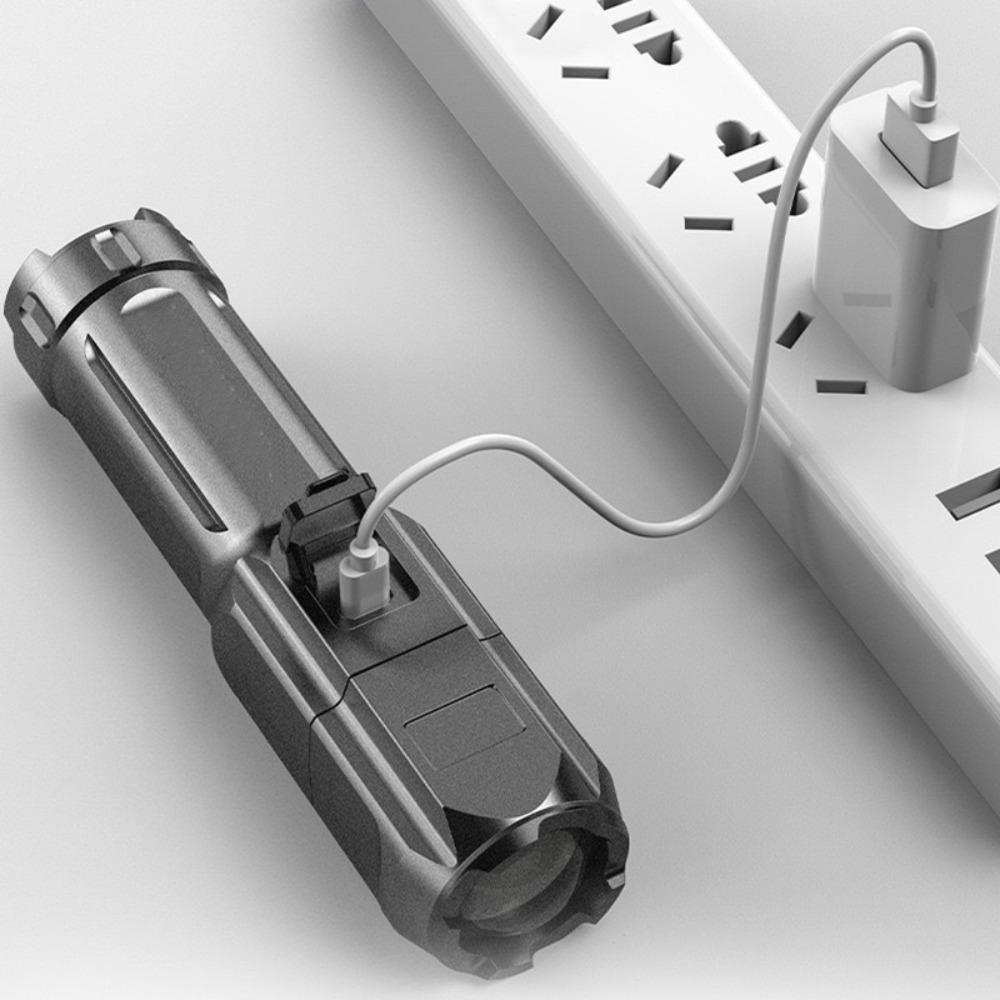 Convenient Charging, Remote Shooting ABS Strong Light Focusing Flashlight, Outdoor Mini LED Multi-function Concentrating Pan