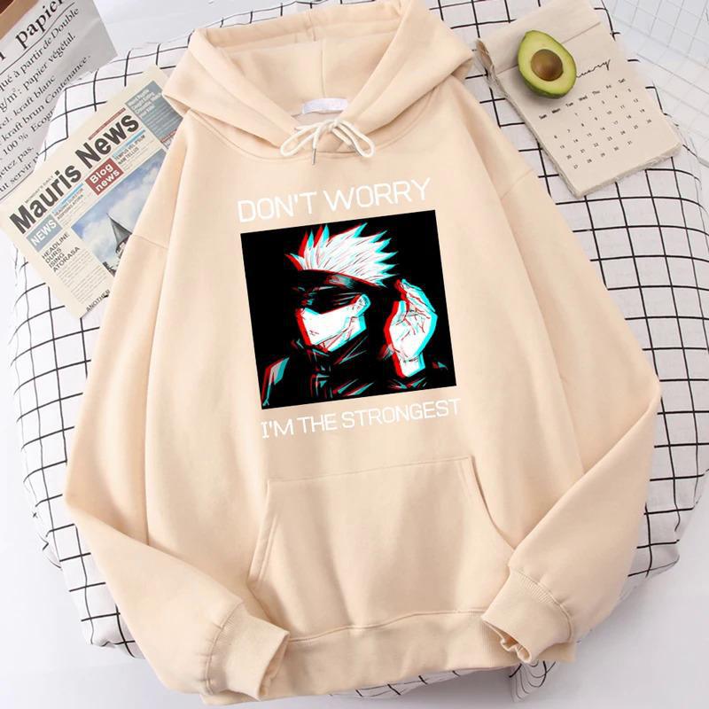 Gojo Sensei Anime Don T Worry Prints Hoodies XS бежевый 2289₽