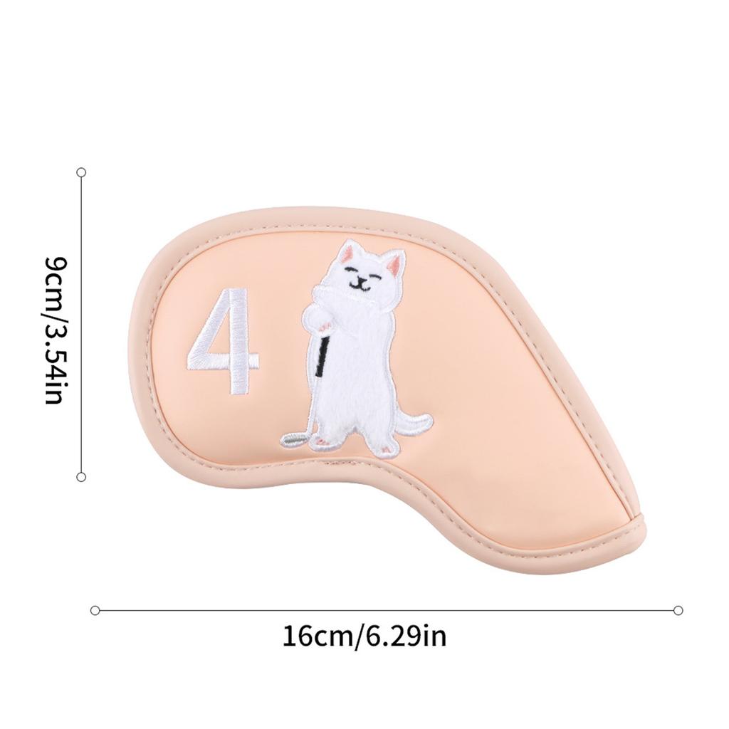 9 szt. Pokrowców na główki kijów golfowych, wzór kota, PU, etui ochronne, wodoodporny ochraniacz główki kija golfowego, headcover, pokrowce na kije golfowe