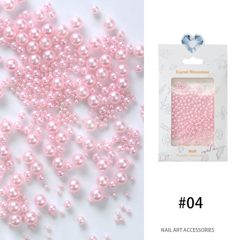 Pearl Nail Art Highlight Pearl 1.5Mm-4Mm Round Pearl Mixed Japanese Matte Gold Matte Silver Jewelry