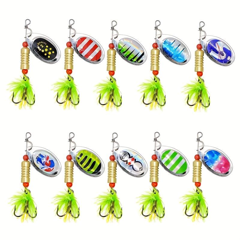 

Новый набор металлических блесен-спиннеров 10 шт./коробка, набор рыболовных приманок-колебалок, крэнкбейтов, воблеров для ловли щуки, набор крючков, искусственная приманка