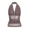 European and American style spring new women's clothing solid color slim fit street fashion neck sexy halter vest women