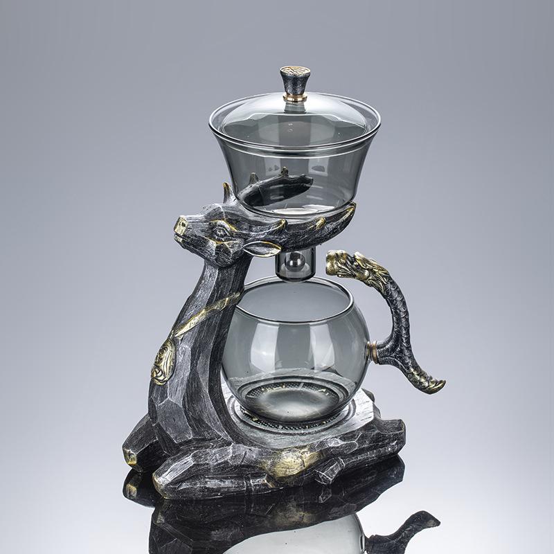Deer Glass Tea Maker Semiautomatic Magnetic Suction Water Lazy Kung Fu Tea Set