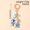 Fashion Enamel Shell Whale Keychain Crystal Pearl Key Ring Pendants for Women Girls Handbag Decor DIY Jewelry Gifts