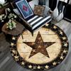 Rustic Star Round Area Rug,Carpet Rug for Living Room Bedroom Sofa Playroom Decor,Non-slip Floor Mat