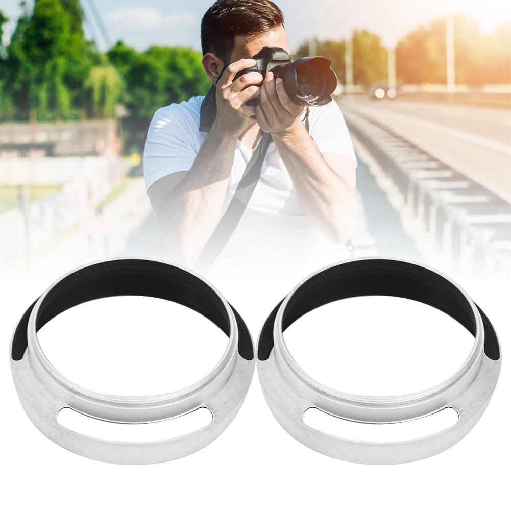2Pcs Aluminium Alloy Hollow Out Lens Hood 58 mm for Leica Camera Silver