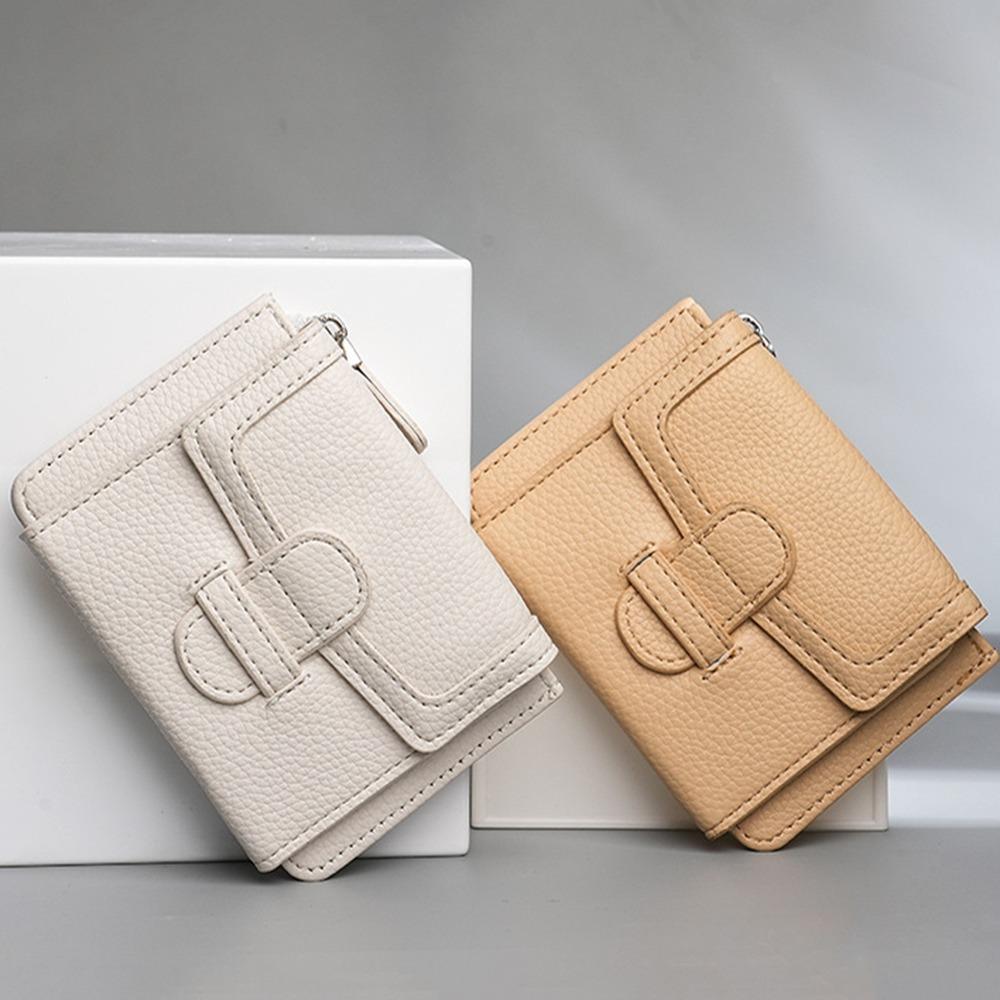 

Candy Color Vintage Coin Purse Waterproof Women s Short Purse Simple Ultra Thin Wallet Unisex чорний