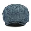 HT4773 Mens Beret Women Spring Summer Sun Cap Male Female Denim Beret Cap Retro Artist Painter Beret Hat Adjustable Ivy Flat Cap