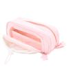 Drawstring Pen Pouch Large Opening Double Layer Pencil Holder Large Stationery Bag for Office School Supplies Pinkish