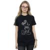 Disney Womens/Ladies Mickey Mouse Sketch Kick Cotton Boyfriend T-Shirt
