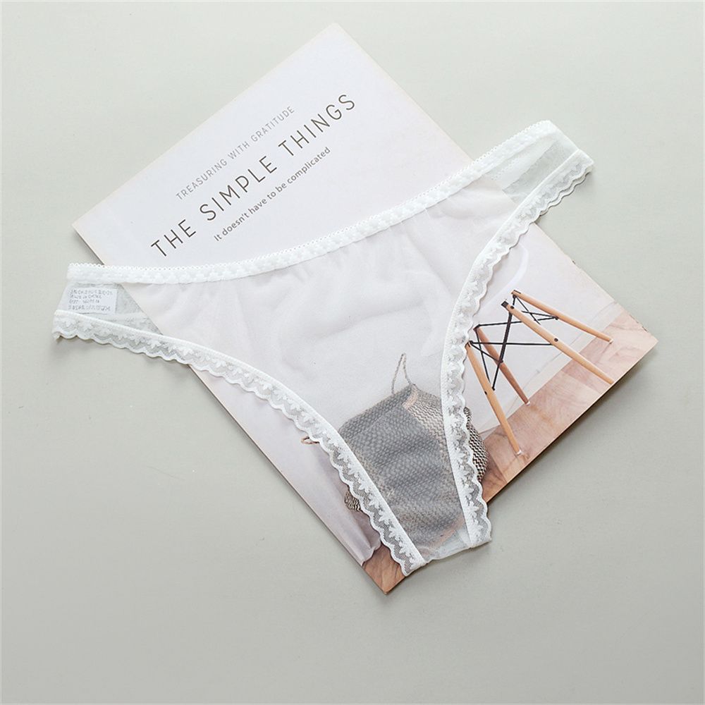 String Low-Waist Lace Underwear Transparent Knickers Women Lingerie Female Perspective Thong Sheer