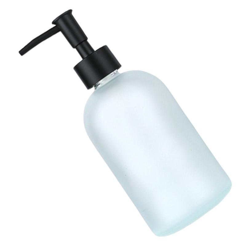 410ml Soap Dispenser Glass Lotion Bottle with Rustproof Stainless Steel for Bathroom and Kitchen Use