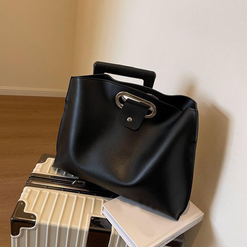 Yogodlns Geantă din piele PU de culoare solidă pentru moda femeilor, geantă de mână de mare capacitate pentru navetă la serviciu, geantă tip plic, geantă tote