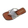 One line fashion woven sequin casual flip flops