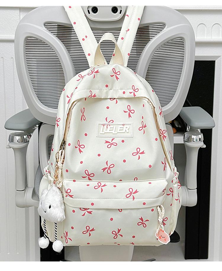 Schoolbag new student schoolbag cute large capacity floral junior high school backpack girl fresh bow ins backpack