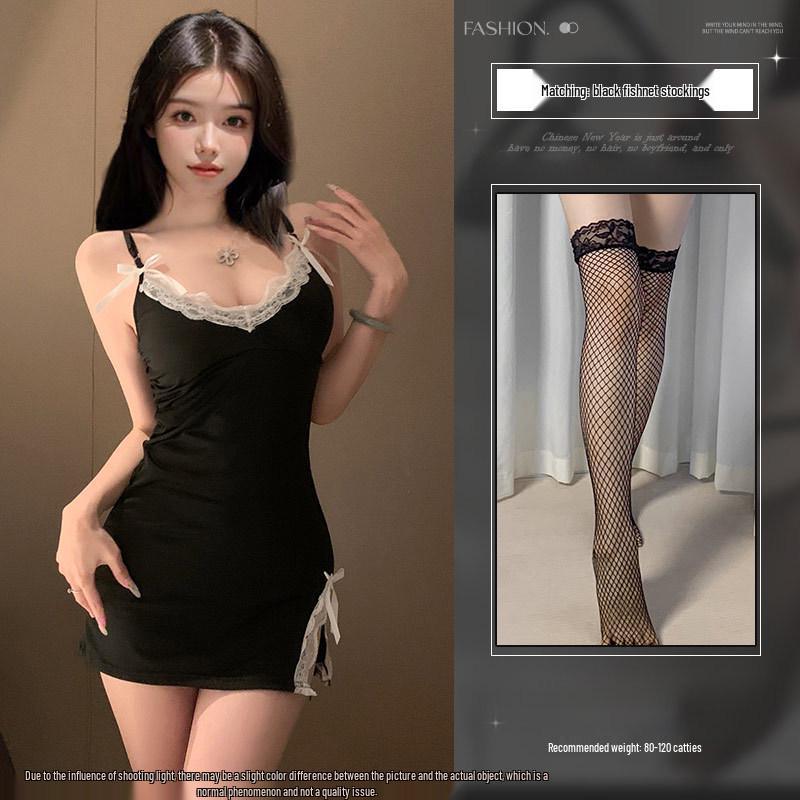 Chemise da notte estiva con bretelline in pizzo: Sexy Carino Stile Slim da Donna con Imbottitura Regolabile