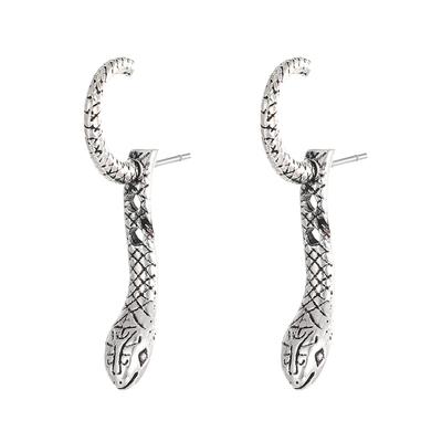 Creative Snake Design Hoop Earrings Jewelry Cute Animal Adjustable Stud Earrings