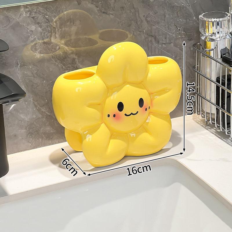 Ceramics Toothbrush Storage Racks Couple Electric-Toothbrush Holder Cute Cartoon Toothpaste Stand Bathroom Washbasin Rack