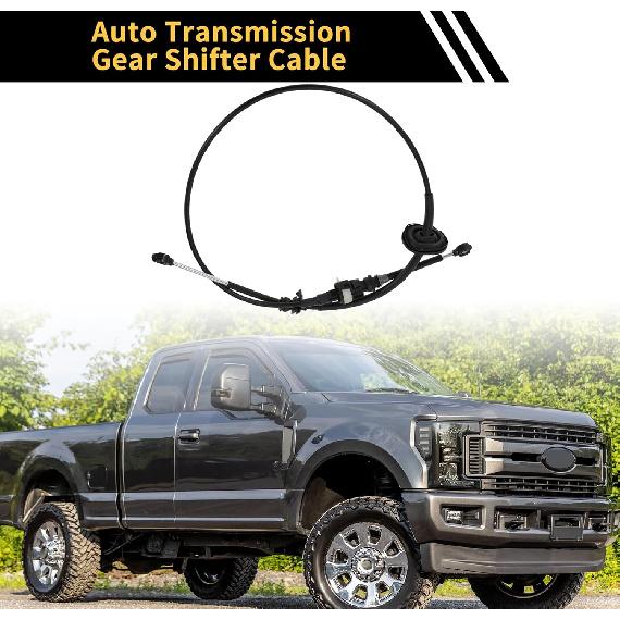 Automatic Transmission Gear Shifter Cable for Ford F-150 1992-1997 for Ford F-250 1992-1997 Auto Trans Gear Shift Control Lever Cable Metal Black