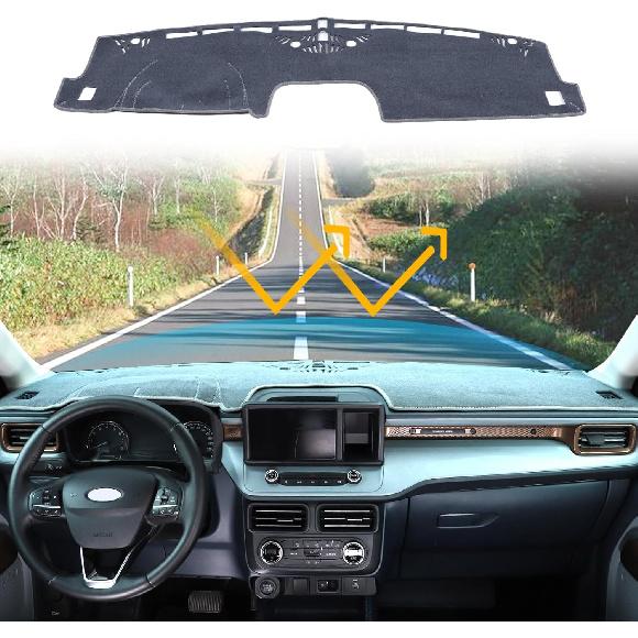 Dashboard Cover Mat Dash Mat Compatible with 2025 2024 2023 2022 Ford Maverick,Polyester Dashboard Cover Sun Shade Pad,Suede Car Anti-Slip Dash Board
