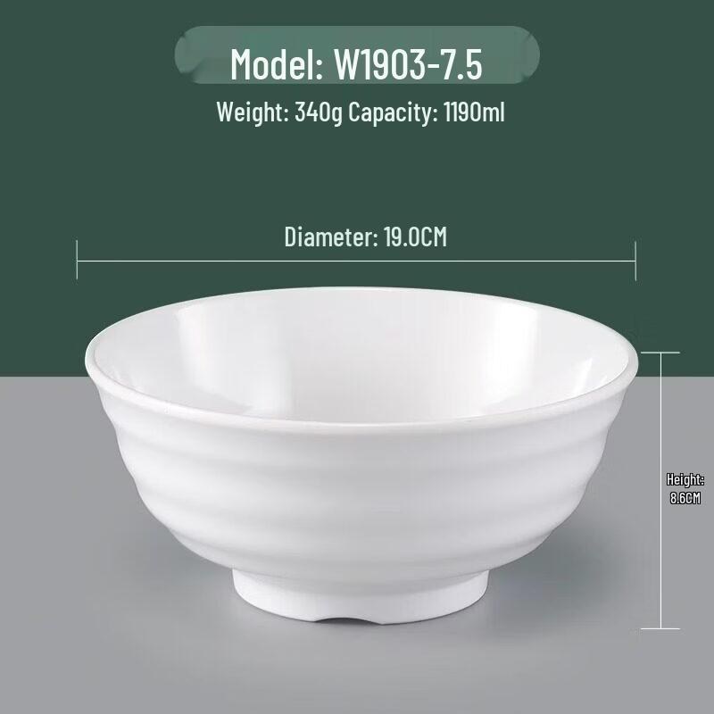 ChuyiQi Commercial White Melamine Soup Bowl