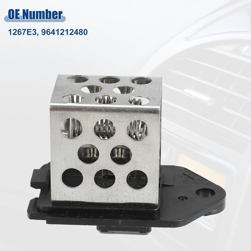 Fan Blower Motor Resistor Heater Replacement Fit for Peugeot 206 307 - Pack of 1 Black Silver Tone