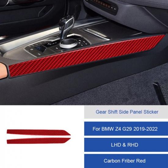 Bright Red Carbon Fiber Console Gear Shift Both Side Cover For BMW Z4 G29 19-22