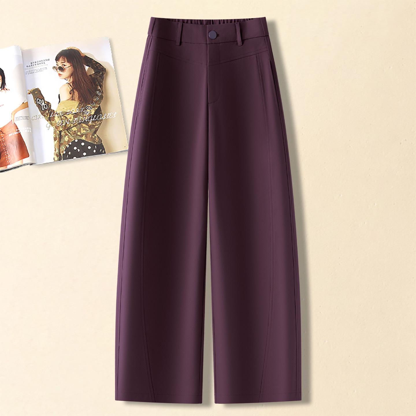 

Women s Fashionable 3D Cut Scythe High Waist Slimming Pants - Loose, Versatile, with Simple Pocket Design (2026) 2XL, 30 (125-135 lbs) фіолетовий