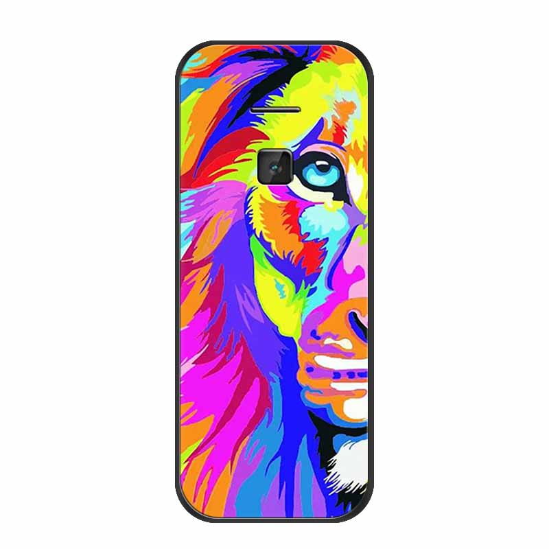 

For Nokia 225 4G Case Black Silicone Soft Painting Cartoon Animal TPU Back Cases For Nokia 225 4G Cover Bumper Cool Lion Painted Nokia 225 4G