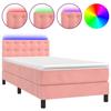 Maison Exclusive - Sommier à lattes de lit avec matelas et LED Rose 90x190 cm