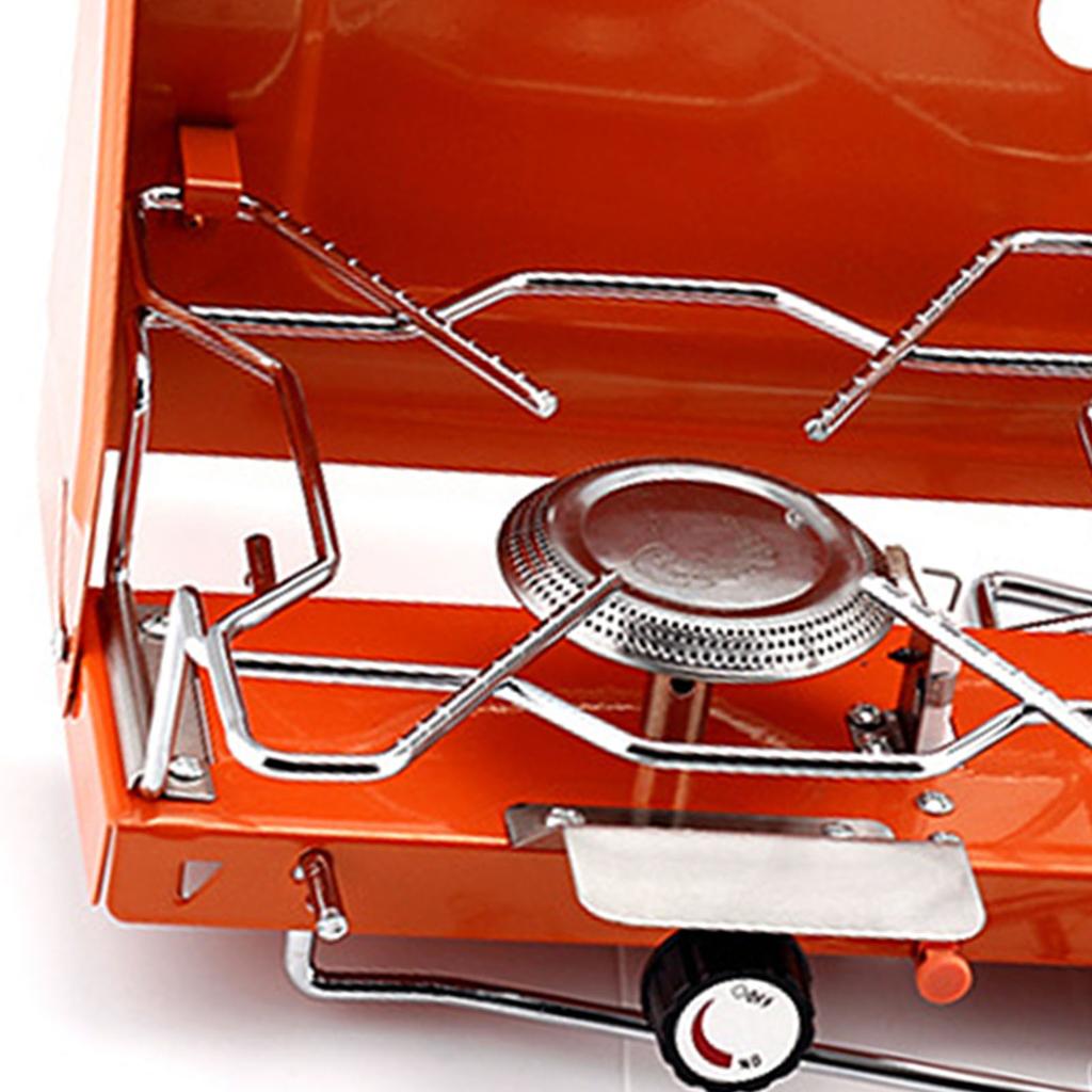 Double Burner Gas Stove Portable 2 Burner Outdoor Gas Stove with Foldable Legs Aluminum Alloy Camp Picnic Cooker