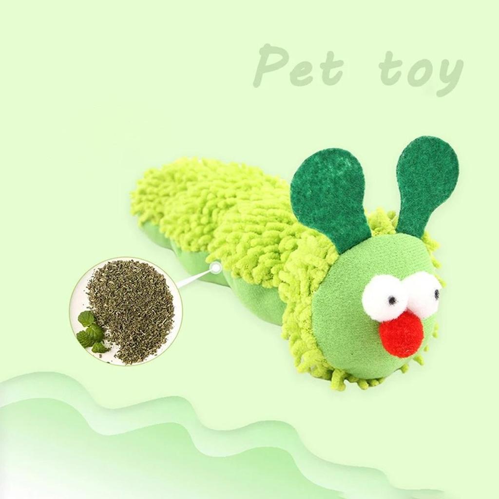 Cat Bite Toy Caterpillar Cat Mint Teeth Grinding Toy Silver Vine Cat Teasing Interactive Toy Cleaning Mouth Kitten Toy