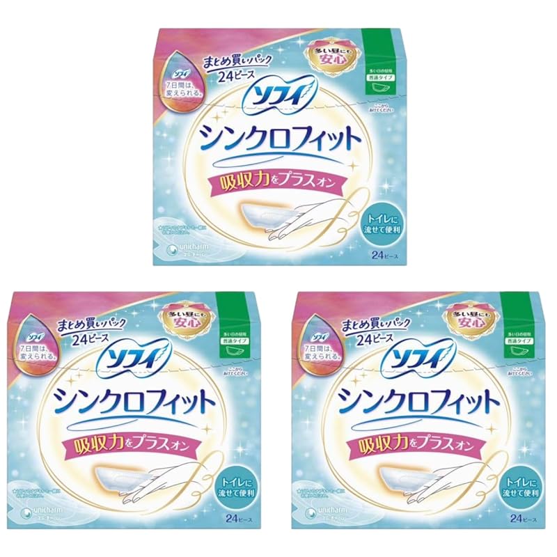 

[Bulk purchase bonus included] Sophie synchro fit For daytime use on many days Contains 24 pieces Added absorption capacity Purchase bonus includes