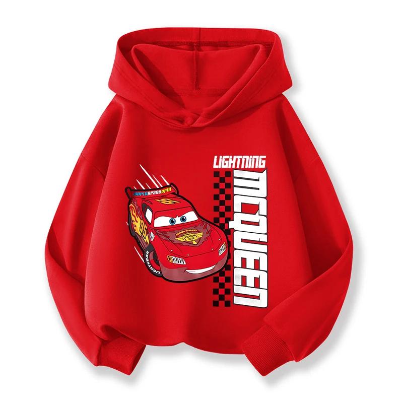 Car Movie Kids Hoodies Kawaii Cartoon Character Printed Tops Boys Winter Casual Sports Long Sleeves Autumn Children Clothing