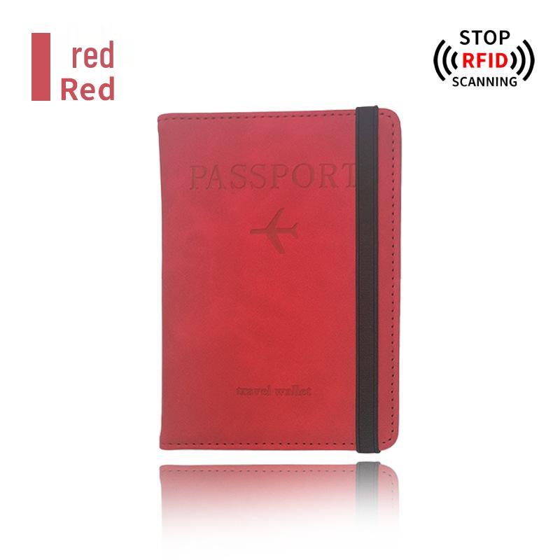 Farbwechselnder PU-Leder-Reiseausweishalter & Gepäckanhänger-Set mit RFID-Schutz