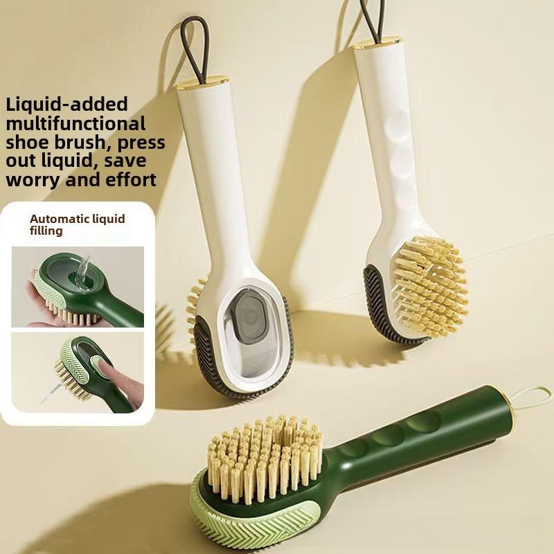 

Multi-functional Press-type Liquid-adding Shoe Brush for Household Use, Wear-resistant and Care rotating brush