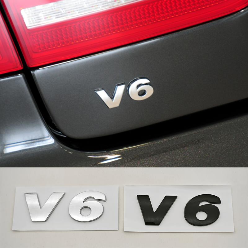 3D ABS Car Letters Logo V6 V8 Badge Sticker Rear Trunk Emblem For Volkswagen VW Phaeton Golf Mk3 Mk4 Mk5 Tiguan Atlas CC Arteon