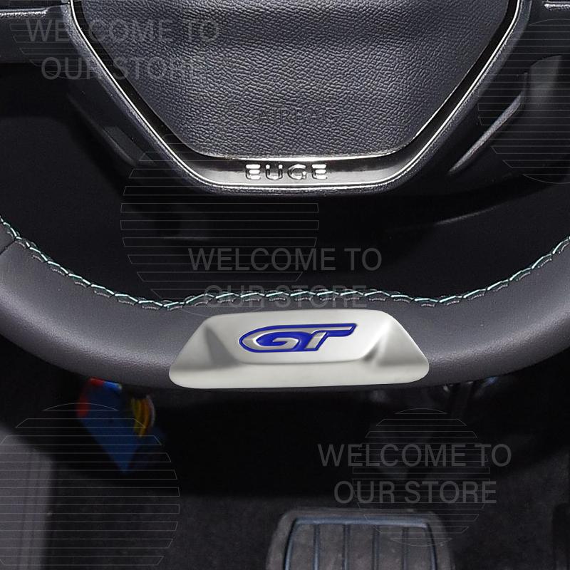 VZQR9 Car Decor Metal GT Emblem 3D Sticker For Peugeot 5008 208 508 4008 3008 GT Line Steering Wheel Badge Decals