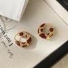 2024 Exquisite High-End Retro Silver Needle Red Heart Flower Earrings for Women