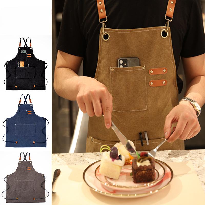 Durable Build  Thick Canvas Apron in Light Color Ideal for Kitchen, Baking, Barista, Hairdresser Painter Work,Durable Kitchen Apron Stylish Workwear