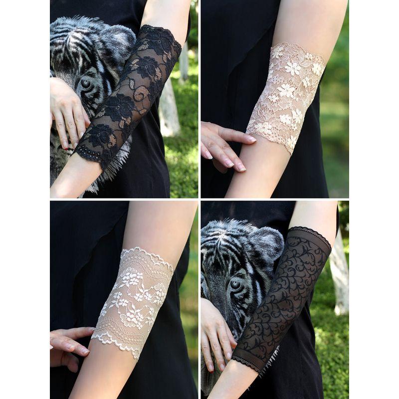 

Long Elbow Pads Scar Cover up Sun Protection Gloves for Women Lace 05 a pair All yards
