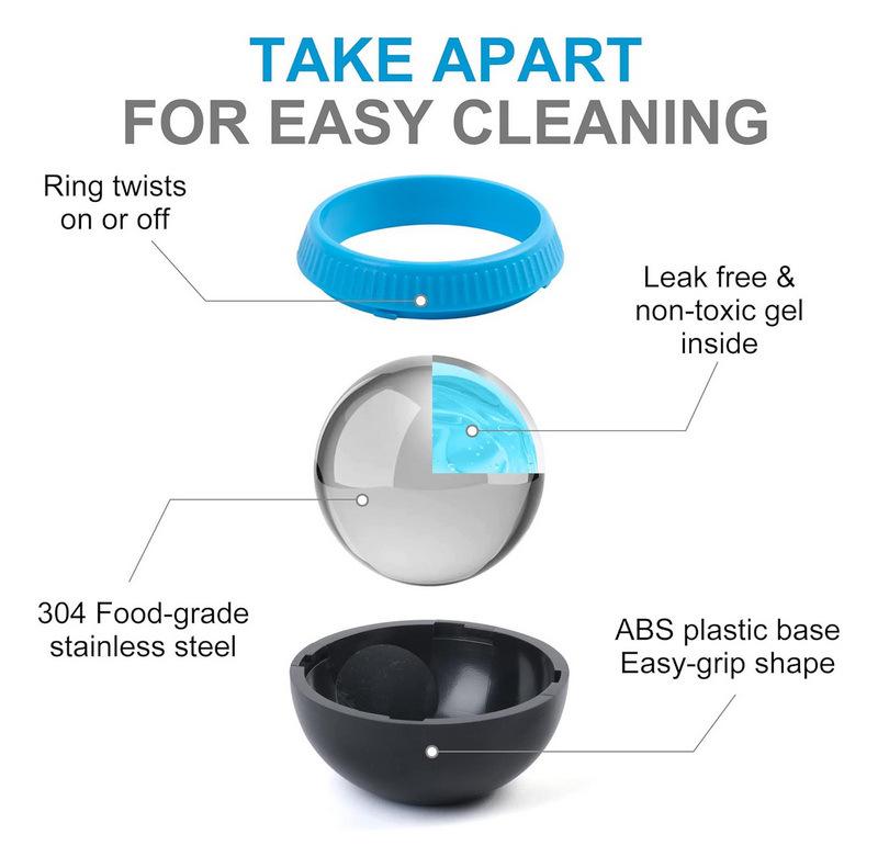 Stainless Steel Hot & Cold Massage Roller Ball for Sports Therapy and Physiotherapy.