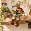 Vintage Inspired Table Decor Reading Mouse Figurine with Hanging Legs, Resin Shelf Sitter Whimsical Decoration Statue Glasses and Book for Bookshelf