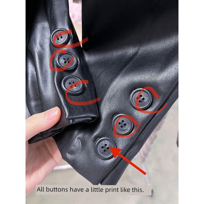 

Foreign Trade Original Order RUV * E Tsira PU Leather Jacket Jacket Suit Collar Short Long sleeve Outerwear Super Handsome! Cool Die Black S