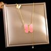 Elegant 18K Plated Titanium Steel Cross Necklace for Women - Light Luxury Clavicle Chain That Resists Fading